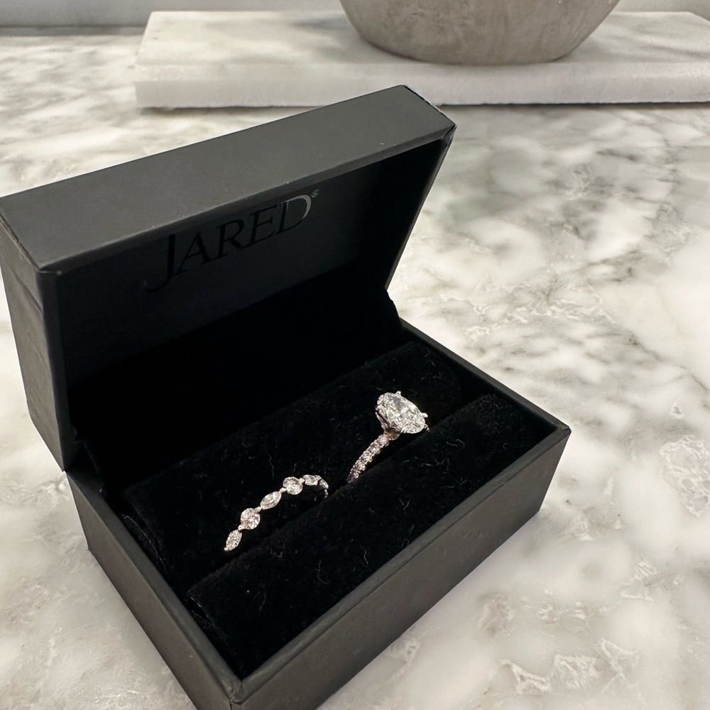 1.43 carat engagement ring and 5/8 carat Pnina Tornai white gold Bridal Ring Set